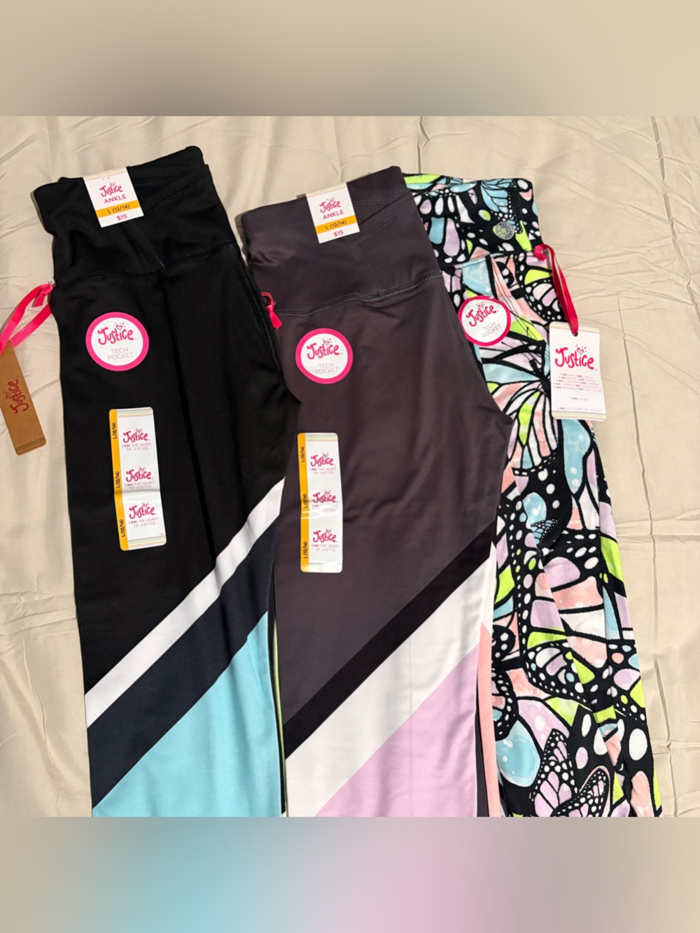 Justice Girls Bundle of Leggings , NWT, Size 12/14 (L)